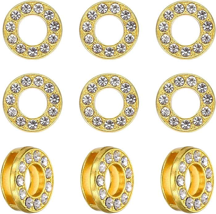 Gold A-Z 8mm Full Rhinestone Slide Charms