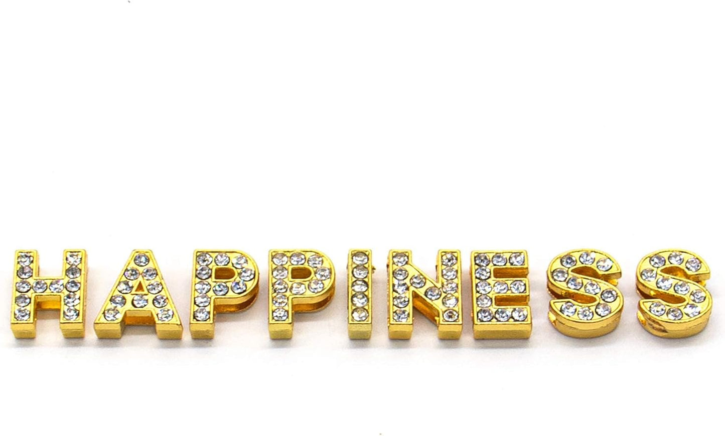 Gold A-Z 8mm Full Rhinestone Slide Charms